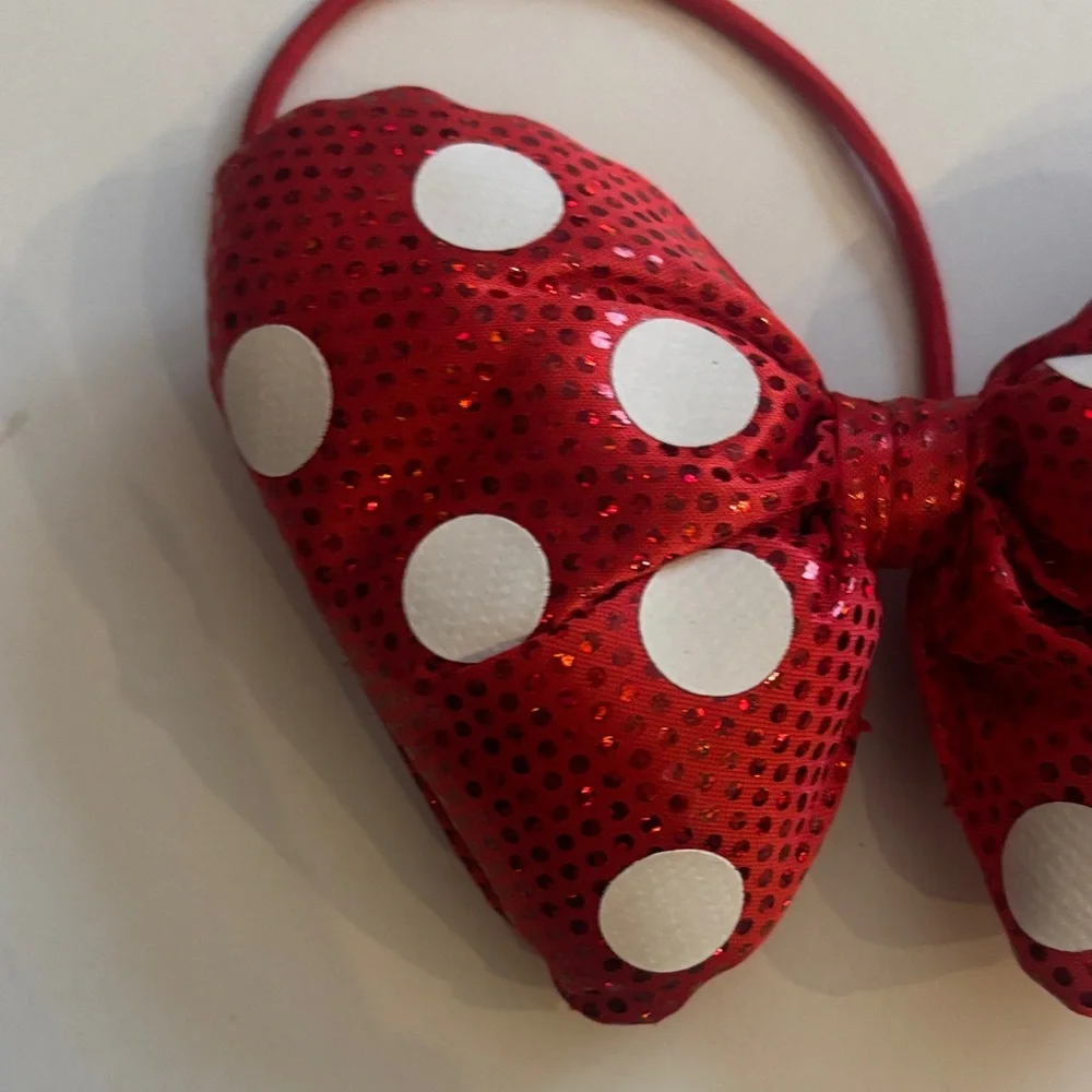 Disney Red and White Minnie Mouse Sequin Bow